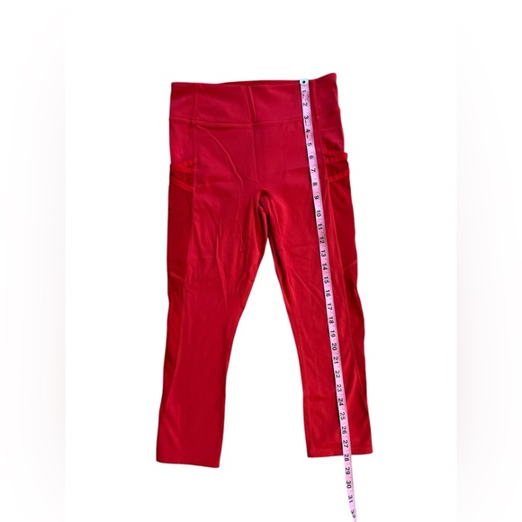 Fabletics Women Athletic High Waisted 7/8 Leggings Red Size S Small Mesh Holiday - Picture 2 of 6